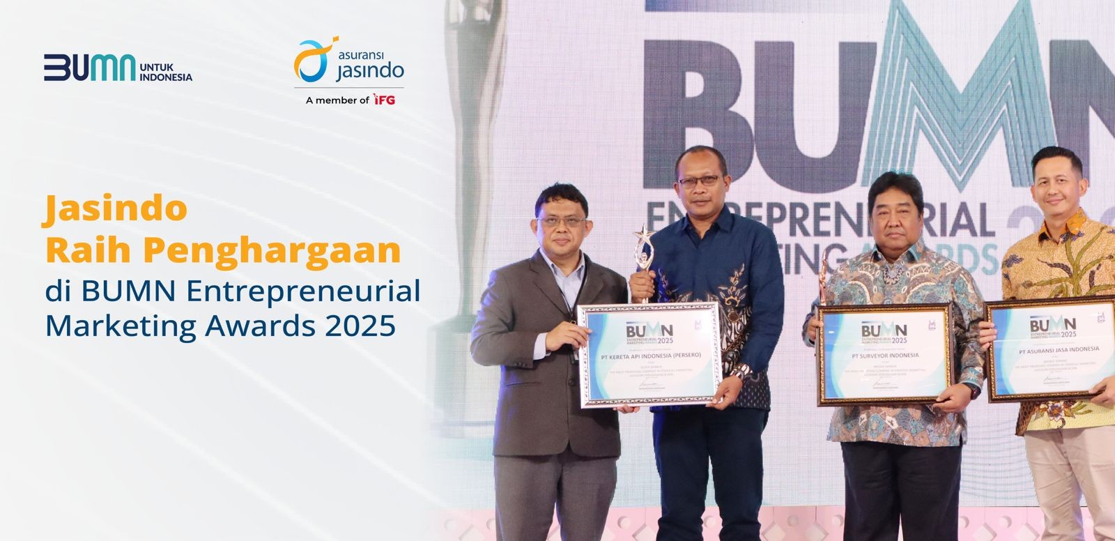 Jasindo Raih Penghargaan di BUMN Entrepreneurial Marketing Awards 2025