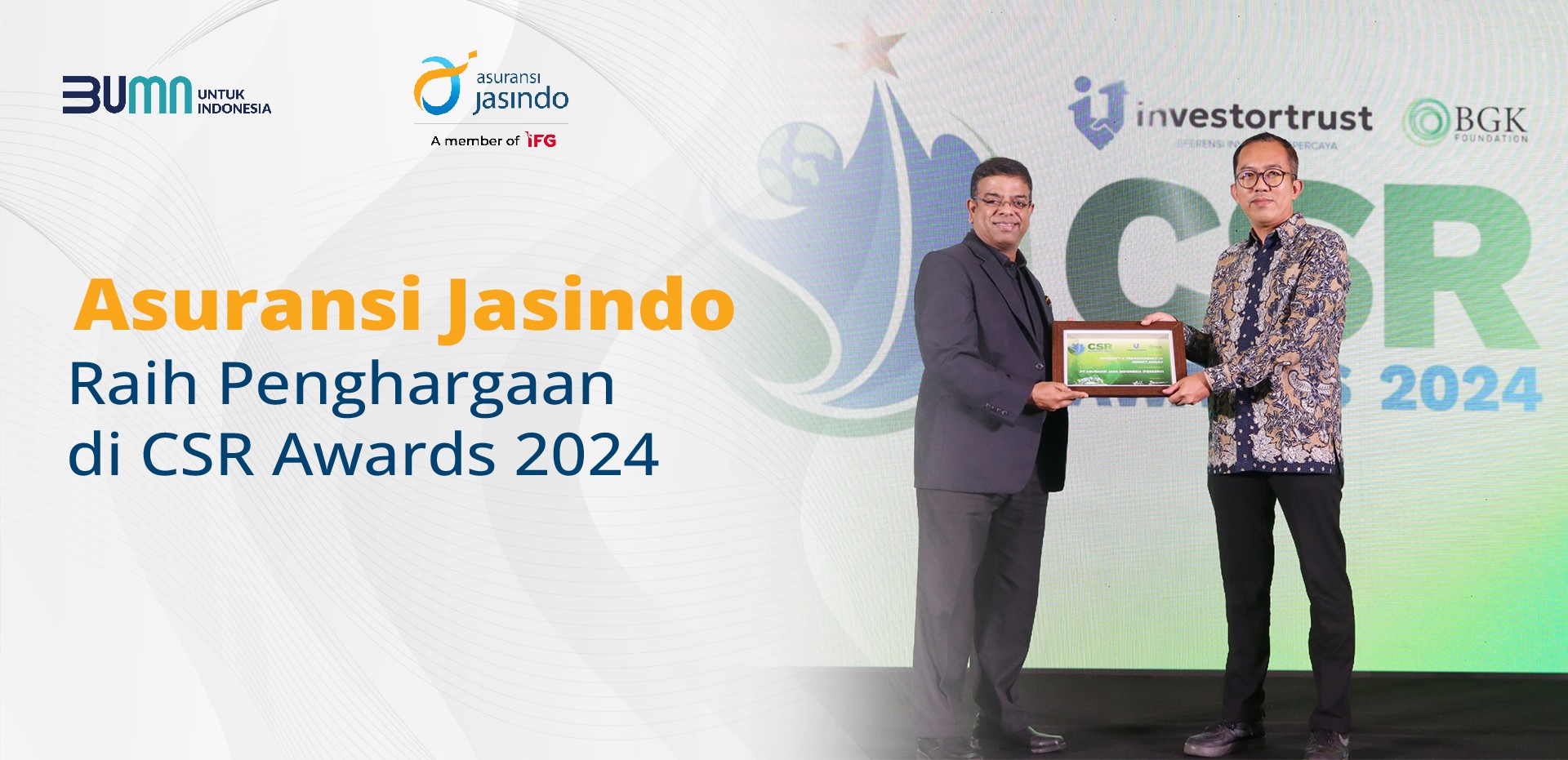 Asuransi Jasindo Raih Penghargaan di CSR Awards 2024